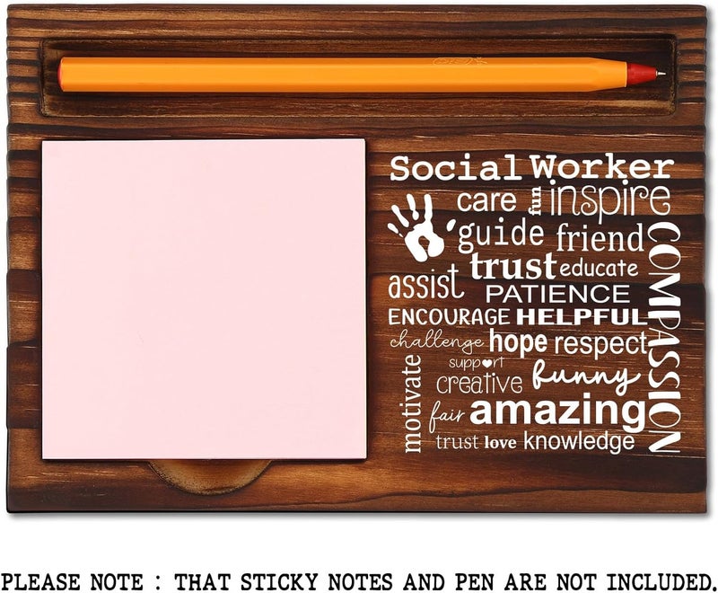TRCENDE Thank You Social Worker Gifts for Women Men, Appreciation Gift for Social Worker, Birthday Christmas Retirement Graduation Gifts for Social Workers,Retro Self-Stick Note Pad Holders XB467 - Image 2